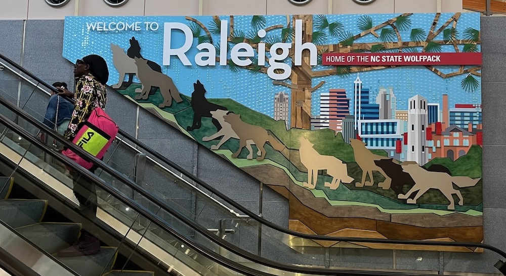 A photograph of a mural inside of the Raleigh-Durham International Airport (RDU).