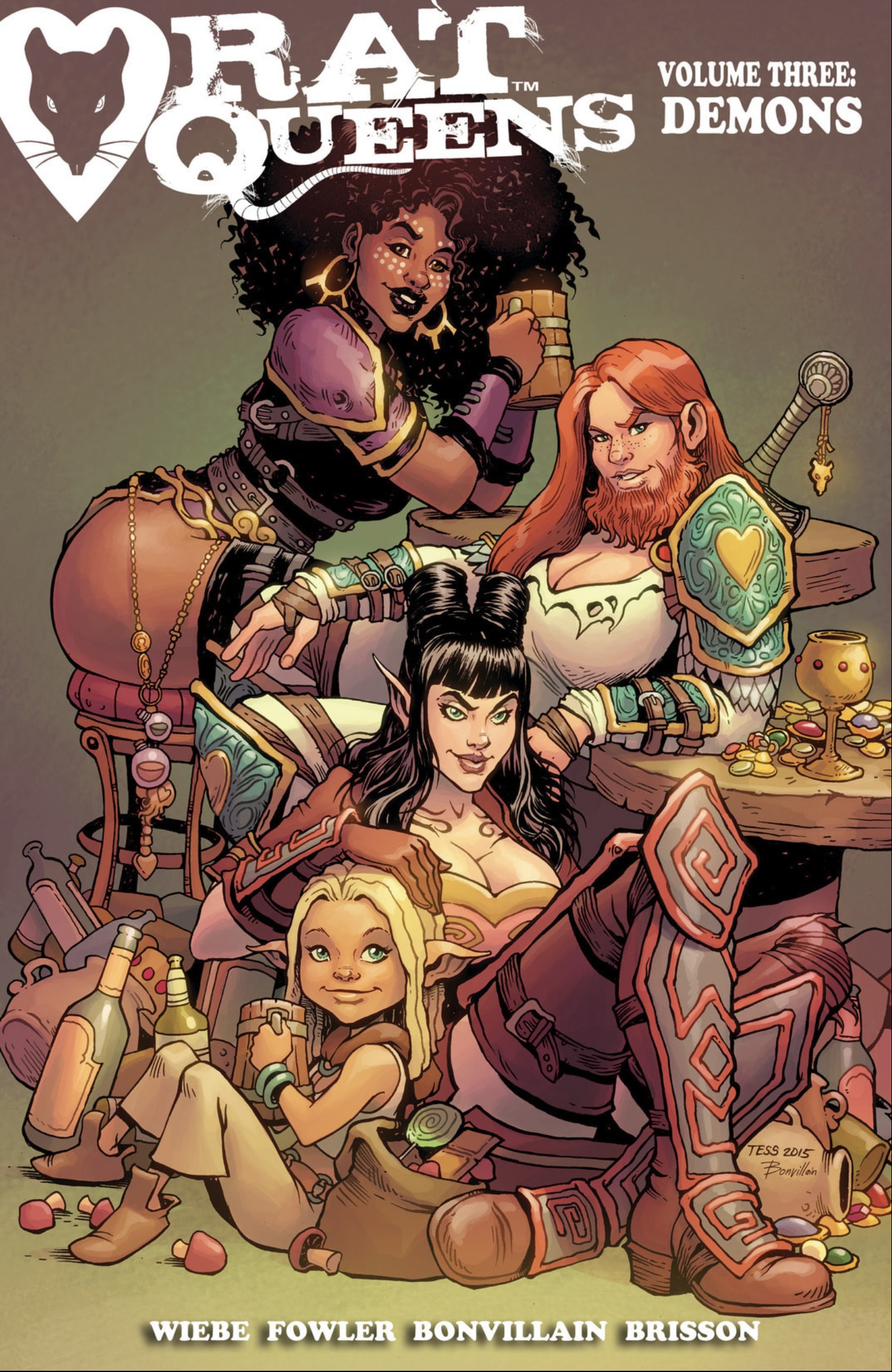 The cover of Rat Queens Volume 3, titled 'Demons'.